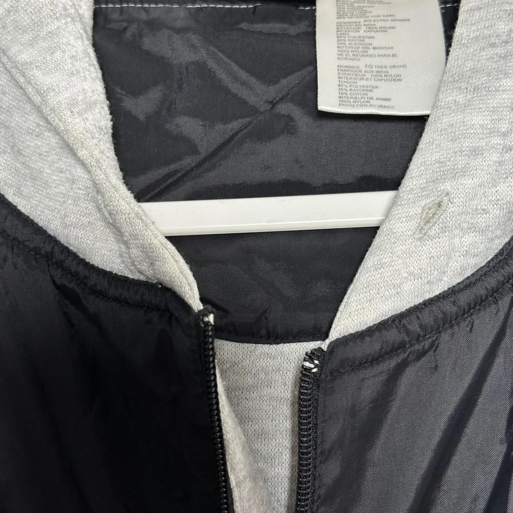 Jerzees XL Black Nylon Hooded Windbreaker Jacket‎ Fleece Lined Full Zip Z Logo